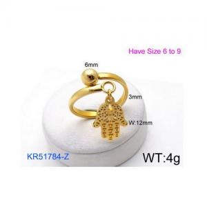 Stainless Steel Gold-plating Ring - KR51784-Z