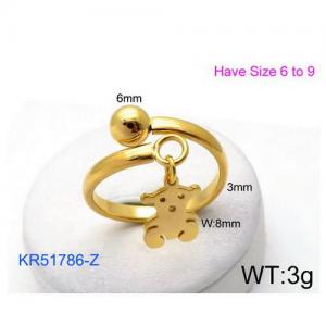 Stainless Steel Gold-plating Ring - KR51786-Z