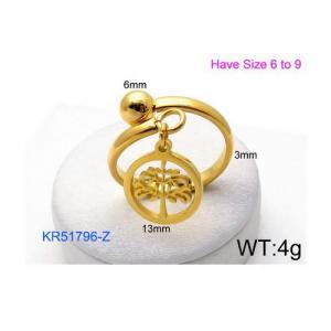 Stainless Steel Gold-plating Ring - KR51796-Z