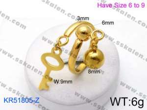 Stainless Steel Gold-plating Ring - KR51805-Z