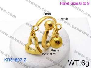 Stainless Steel Gold-plating Ring - KR51807-Z