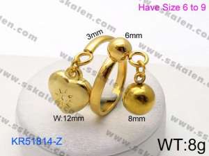 Stainless Steel Gold-plating Ring - KR51814-Z