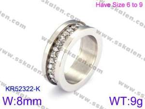 Stainless Steel Stone&Crystal Ring - KR52322-K