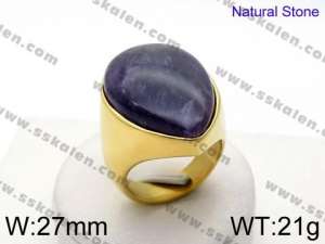 Stainless Steel Stone&Crystal Ring - KR52443-GC