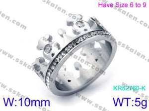 Stainless Steel Stone&Crystal Ring - KR52760-K