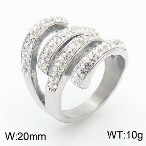 Stainless Steel Stone&Crystal Ring - KR53026-K