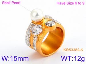 Stainless Steel Stone&Crystal Ring - KR53382-K