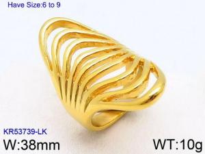 Stainless Steel Gold-plating Ring - KR53739-LK