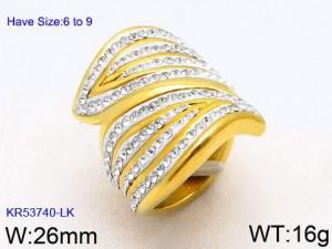 Stainless Steel Stone&Crystal Ring - KR53740-LK