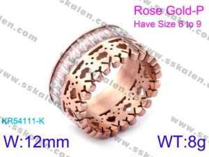 Stainless Steel Stone&Crystal Ring - KR54111-K