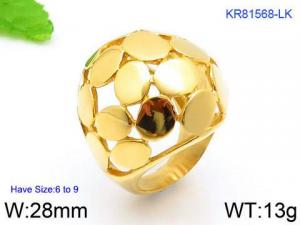 Stainless Steel Gold-plating Ring - KR81568-LK