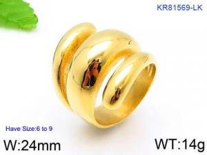 Stainless Steel Gold-plating Ring - KR81569-LK