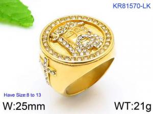 Stainless Steel Stone&Crystal Ring - KR81570-LK