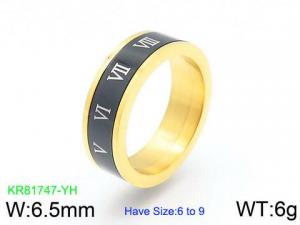 Stainless Steel Gold-plating Ring - KR81747-YH