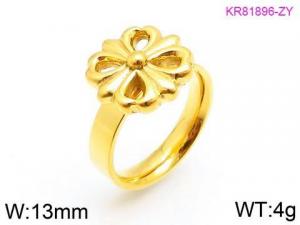 Stainless Steel Gold-plating Ring - KR81896-ZY