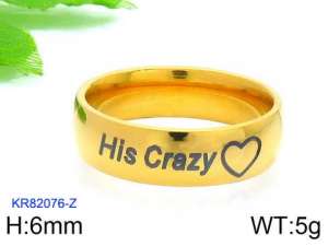 Stainless Steel Gold-plating Ring - KR82076-Z