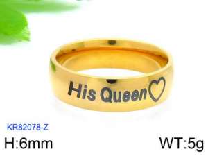 Stainless Steel Gold-plating Ring - KR82078-Z