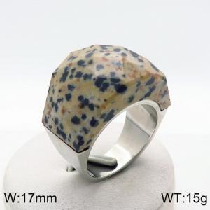 Stainless Steel Stone&Crystal Ring - KR82751-GC