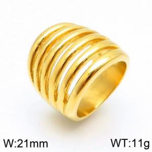 Stainless Steel Gold-plating Ring - KR82770-LK