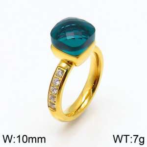 Stainless Steel Stone&Crystal Ring - KR82825-K