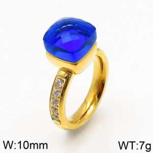 Stainless Steel Stone&Crystal Ring - KR82826-K