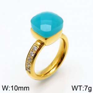 Stainless Steel Stone&Crystal Ring - KR82842-K