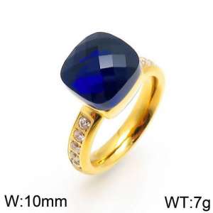 Stainless Steel Stone&Crystal Ring - KR82875-K