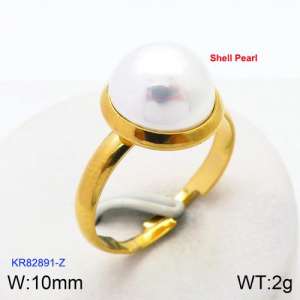 SS Shell Pearl Rings - KR82891-Z