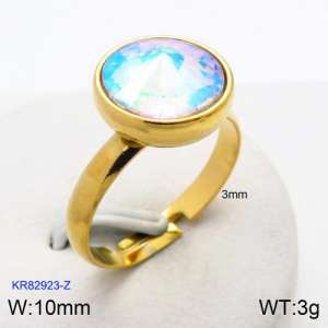 Stainless Steel Stone&Crystal Ring - KR82923-Z