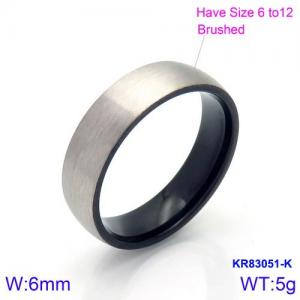 Stainless Steel Black-plating Ring - KR83051-K