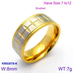 Stainless Steel Gold-plating Ring - KR83078-K