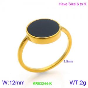 Stainless Steel Gold-plating Ring - KR83244-K