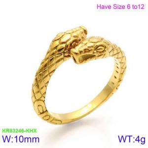 Medusa Double Head Snake Vintage Snake Animal Ring Special Gold-plating Ring - KR83246-K