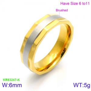 Stainless Steel Gold-plating Ring - KR83247-K