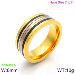 Stainless Steel Gold-plating Ring - KR83248-K