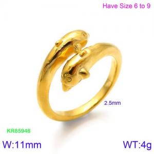Stainless Steel Gold-plating Ring - KR85948-K
