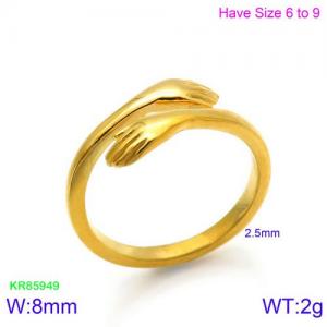 Stainless Steel Gold-plating Ring - KR85949-K