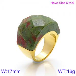 Stainless Steel Stone&Crystal Ring - KR86180-K