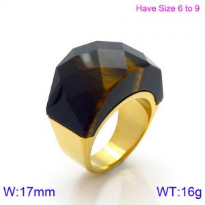 Stainless Steel Stone&Crystal Ring - KR86181-K