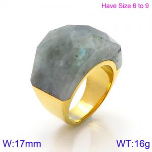 Stainless Steel Stone&Crystal Ring - KR86182-K