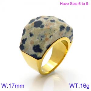 Stainless Steel Stone&Crystal Ring - KR86183-K