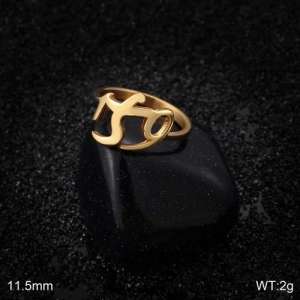 Stainless Steel Gold-plating Ring - KR86186-K