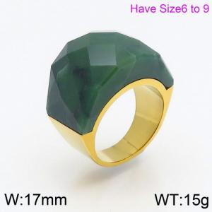 Stainless Steel Stone&Crystal Ring - KR86459-K