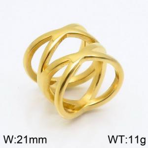 Stainless Steel Gold-plating Ring - KR86467-LK