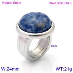 Stainless Steel Stone&Crystal Ring - KR86477-K