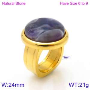 Stainless Steel Stone&Crystal Ring - KR86482-K