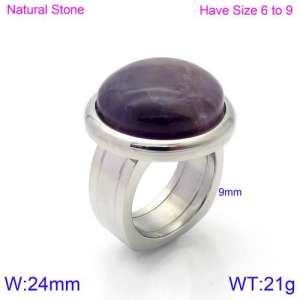 Stainless Steel Stone&Crystal Ring - KR86483-K