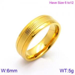 Stainless Steel Gold-plating Ring - KR86521-K