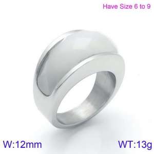 Stainless Steel Stone&Crystal Ring - KR86985-K