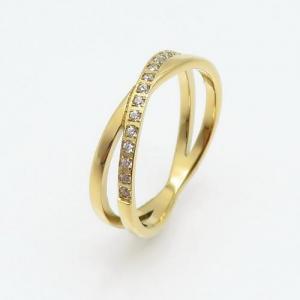 Stainless Steel Stone&Crystal Ring - KR88497-YH